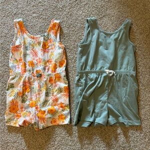 Wonder Nation 3t tropical print and green rompers
